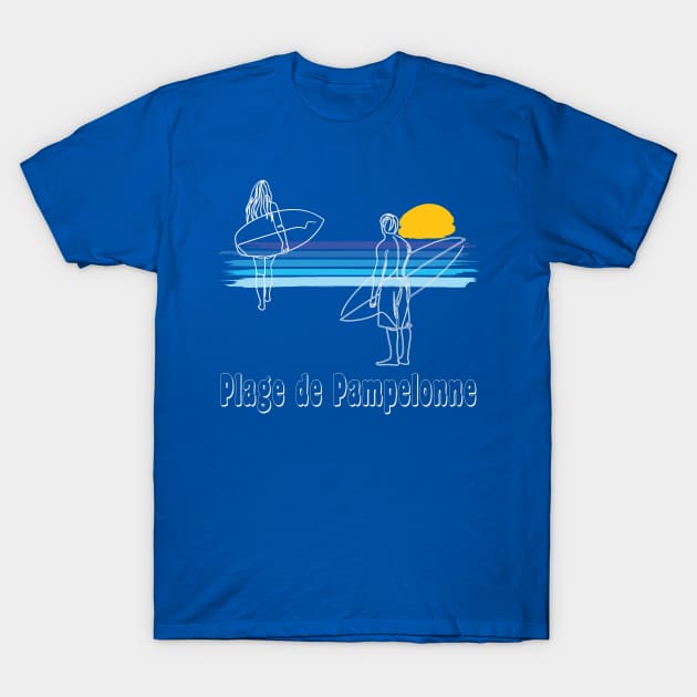 Plage de Pampelonne Saint Tropez Surfing Beach Surf Guy Girl T-Shirt by Surfer Dave Designs